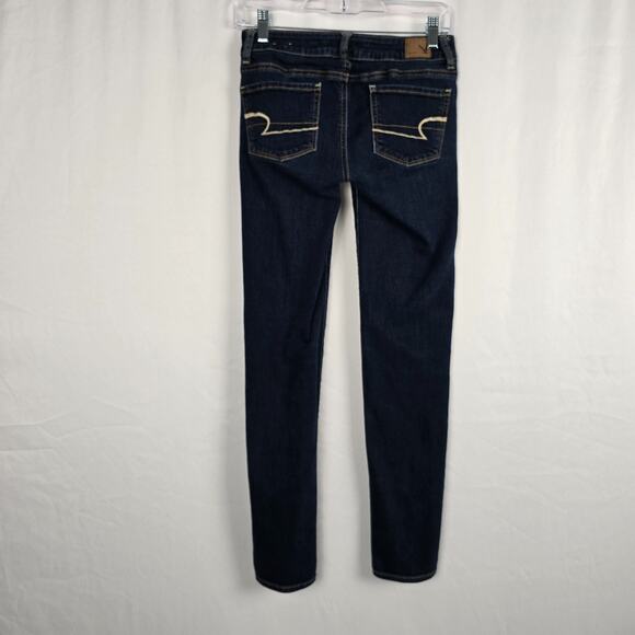 American Eagle Skinny Jeans Women's 0 Super Stretch Blue Dark Wash - Picture 2 of 16
